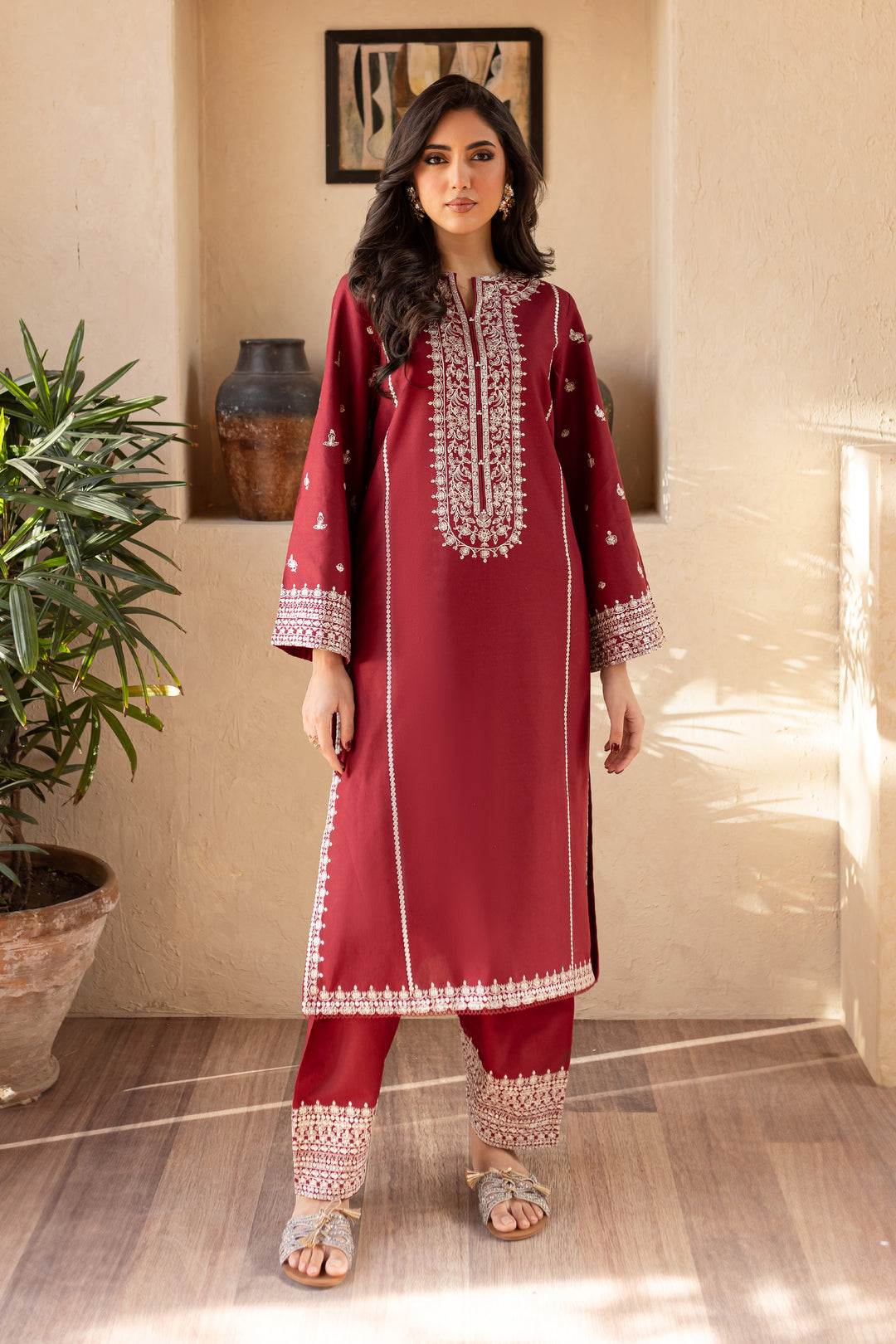 BATIK-2PC SEQUIN LAWN EMBROIDERED SHIRT WITH SEQUIN LAWN EMBROIDERED TROUSER-BIC-3473