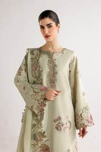 IZNIK-3PC DHANAK EMBROIDERED SHIRT WITH WOOL TYE&DYE PRINTED EMB SHAWL AND TROUSER-BIC-5079