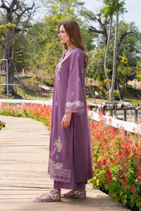 GARNET-3PC LAWN EMBROIDERED SHIRT WITH CHIFFON PRINTED DUPATTA AND TROUSER-BIC-4861
