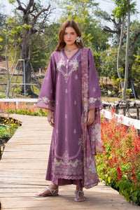 GARNET-3PC LAWN EMBROIDERED SHIRT WITH CHIFFON PRINTED DUPATTA AND TROUSER-BIC-4861