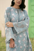 BAROUQE-3PC KARANDI PRINTED SHIRT WITH KARANDI PRINTED DUPATTA AND TROUSER-BIC-2576