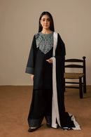 BATIK-3PC DHANAK EMBROIDERED SHIRT WITH DHANAK SHAWL AND TROUSER-BIC-5200