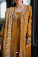NISHAT-3PC KHADDAR EMBROIDERED SHIRT WITH COURTRAI PRINTED SHAWL & TROUSER-BIC-4377