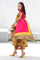 BAROQUE-3PC KHADDAR PRINTED SHIRT WITH KHADDAR PRINT DUPATTA AND PRINT TROUSER-BIC-2619