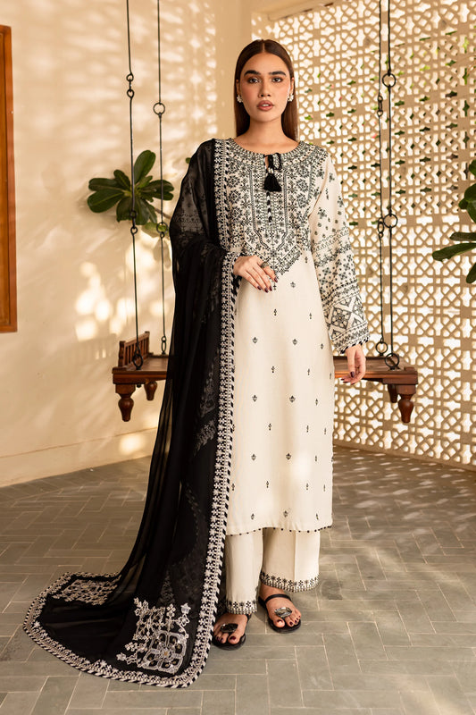 BATIK-3PC LAWN EMBROIDERED SHIRT WITH CHIFFON EMBROIDERED DUPATTA AND TROUSER-BIC-3689