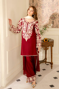 JAZMIN-3PC LAWN EMBROIDERED SHIRT WITH CHIFFON TYE & DYE DUPATTA AND TROUSER -BIC-4656