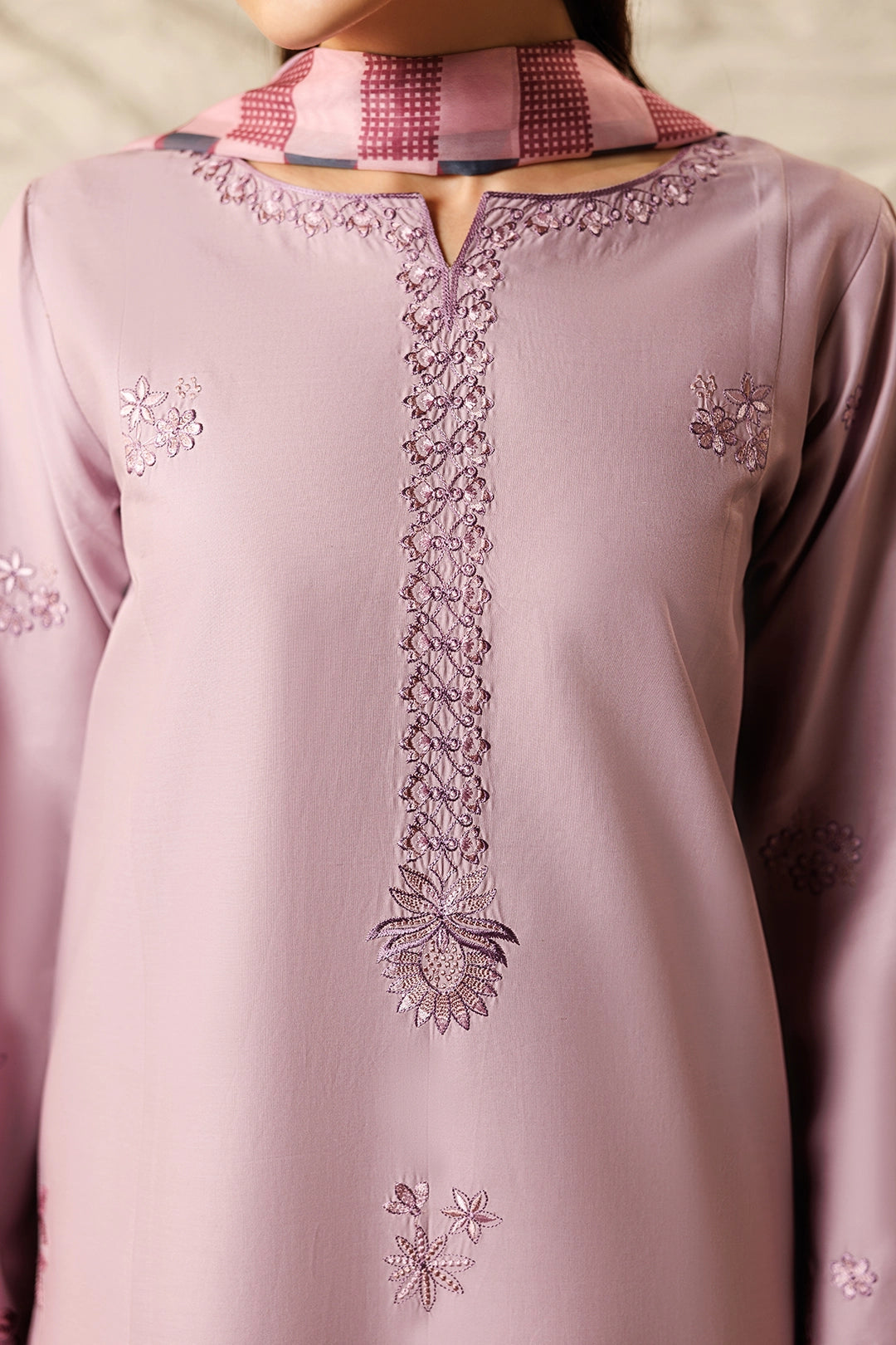 IZEL-3PIECE LAWN EMBROIDERED SHIRT WITH CHIFFON PRINTED DUPATTA AND TROUSER-BIC-4868