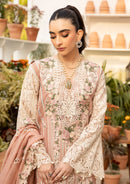 ELAF-3PC LAWN CHIKAN EMBROIDERED SHIRT WITH KHADDI NET EMBROIDERED DUPATTA AND TROUSER-BIC-4767