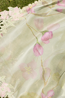 IZNIK-3PC LAWN PRINTED EMB FROCK WITH SILK PRINTED DUPATTA AND TROUSER-BIC-067