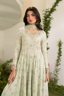 IZNIK-3PC LAWN PRINTED EMB FROCK WITH SILK PRINTED DUPATTA AND TROUSER-BIC-067