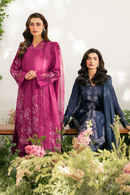 IZNIK-3PC DHANAK SEQUIN EMBROIDRED SHIRT WITH COURTRAI PRINTED EMB SHAWL AND TROUSER-BIC-4125