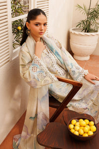 BAROQUE-3PC LAWN PRINTED EMB SHIRT WITH SILK PRINTED DUPATTA AND TROUSER-BIC-050