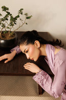 IZEL-3PIECE LAWN EMBROIDERED SHIRT WITH CHIFFON PRINTED DUPATTA AND TROUSER-BIC-4868