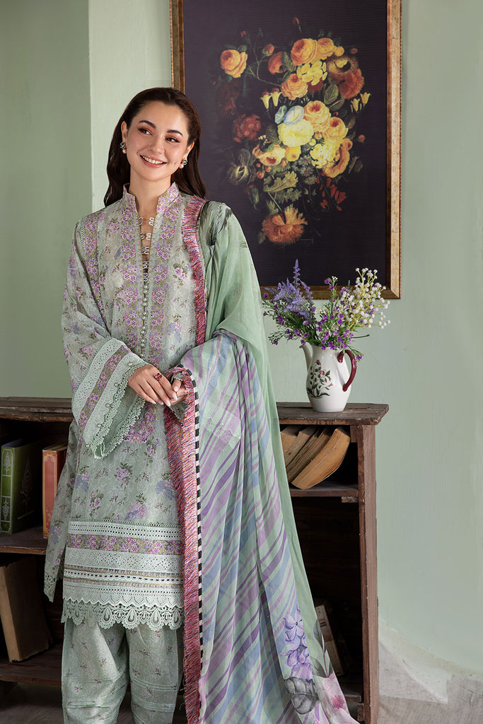 SOBIA NAZIR-3PC KARANDI PRINTED EMBROIDERED SHIRT WITH KARANDI PRINTED DUPATTA AND TROUSER-BIC-2564