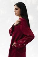 ZARA SHAHJAHAN-3PC DHANAK EMBROIDERED SHIRT WITH DHANAK EMBROIDERED SHAWL AND TROUSER-BIC-5021