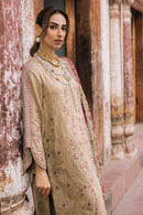 NUREH-3PC DHANAK EMBROIDERED SHIRT WITH COURTRAI PRINTED SHAWL & TROUSER-BIC-