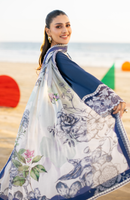SERAN-3PC LAWN EMBROIDERED SHIRT WITH CHIFFON PRINT DUPATTA AND EMB TROUSER-BIC-4845
