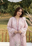 ELAF-3PC DHANAK EMBROIDERED SHIRT WITH DHANAK EMBROIDERED SHAWL AND TROUSER-BIC-5255