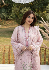ELAF-3PC DHANAK EMBROIDERED SHIRT WITH DHANAK EMBROIDERED SHAWL AND TROUSER-BIC-5255