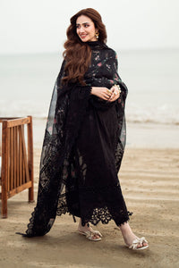 NUREH-3PC LAWN CHIKENKARI LASER EMBROIDERED SHIRT WITH ORGANZA EMBROIDERED PRINT DUPATTA-3667-EID FESTIVE-