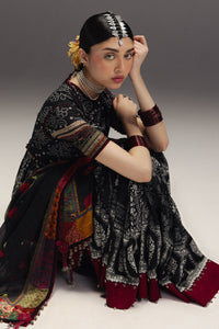 ZARA SHAH JAHAN-3PC DIGITAL PRINTED FROCK WITH SILK PRINTED DUPATTA & DYED TROUSER-BIC-066