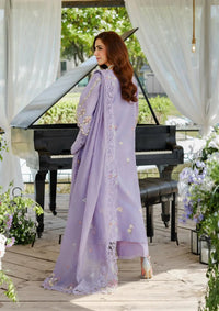 ELAF-3PC LAWN LASERCUTWORK EMBROIDERED SHIRT WITH KHAADI NET EMBROIDERED DUPATTA AND TROUSER -BIC-4780