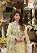 ELAF-3PC LAWN CHIKANKARI EMBROIDERED SHIRT WITH KHAADI NET EMB DUPATTA AND EMB TROUSER-BIC-4601