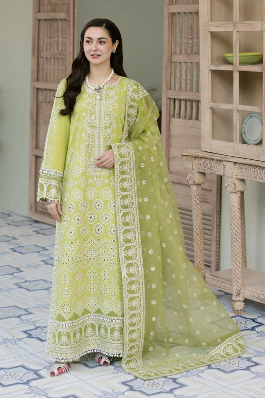 MARYAM & MARIA-3PC LAWN EMBROIDERED SHIRT WITH ORGANZA EMBROIDERED DUPATTA & TROUSER-BIC-3775