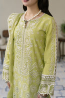 MARYAM & MARIA-3PC LAWN EMBROIDERED SHIRT WITH ORGANZA EMBROIDERED DUPATTA & TROUSER-BIC-3704
