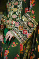 BAROQUE-3PC SHAMOZE SILK PRINTED EMBROIDERED SHIRT WITH SOFT SILK PRINTED EMB DUPATTA & PRINTED TROUSER BIC-1739