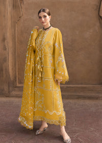 CRIMSON-3PC DHANAK EMBROIDERED SHIRT WITH WOOL PRINTED EMB SHAWL AND TROUSER-BIC-5189
