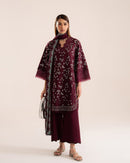 SAPPHIRE-3PC LAWN LASER WORK EMBROIDERED SHIRT WITH KHADDI NET EMBROIDERED DUPATTA AND TROUSER-BIC-4666