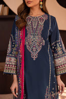 BATIK-3PC DHANAK SEQUENCE EMBROIDERED SHIRT WITH COUTRAI PRINTED SHAWL & DHANAK EMB TOUSER-BIC-4179