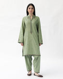 ZARA SHAH JAHAN-2PC DHANAK EMBROIDERED SHIRT WITH DHANAK EMBROIDRED SLEEVES-BIC-143