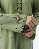 ZARA SHAH JAHAN-2PC DHANAK EMBROIDERED SHIRT WITH DHANAK EMBROIDRED SLEEVES-BIC-143