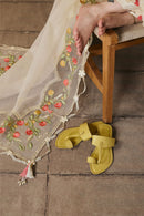 MARYAM HUSSAIN-3PC LAWN HEAVY EMBROIDERED SHIRT WITH ORGANZA EMB DUPATTA AND TROUSER-BIC-4903