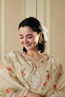 MARYAM HUSSAIN-3PC LAWN HEAVY EMBROIDERED SHIRT WITH ORGANZA EMB DUPATTA AND TROUSER-BIC-4903