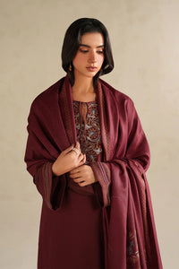 IZNIK-3PC DHANAK EMBROIDERED SHIRT WITH DHANAK EMBROIDERED SHAWL AND EMB TROUSER -BIC-5164
