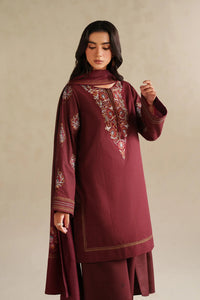 IZNIK-3PC DHANAK EMBROIDERED SHIRT WITH DHANAK EMBROIDERED SHAWL AND EMB TROUSER -BIC-5164