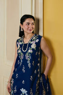 MARYAM HUSSAIN-3PC LAWN EMBROIDERED SHIRT WITH KHADDI NET EMB DUPATTA AND TROUSER-BIC-4910