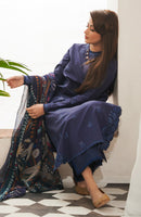 SERAN- 3PC LAWN EMBROIDERED SHIRT WITH MONARK PRINT DUPATTA & TROUSER-BIC-3511
