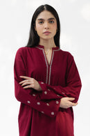ZARA SHAHJAHAN-3PC DHANAK EMBROIDERED SHIRT WITH DHANAK EMBROIDERED SHAWL AND TROUSER-BIC-5021