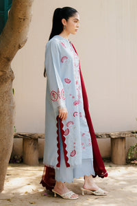 ZAHRA SHAHJAHAN-3PC DHANAK EMBROIDERED SHIRT WITH CHIFFON  DUPATTA AND TROUSER BIC-4215