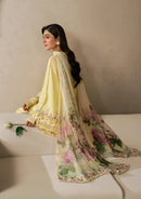 ELAF-3PC DHANAK EMBROIDERED SHIRT WITH COUTRAI PRINTED SHAWL AND TROUSER-BIC-5221