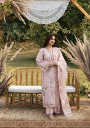ELAF-3PC DHANAK EMBROIDERED SHIRT WITH DHANAK EMBROIDERED SHAWL AND TROUSER-BIC-5255