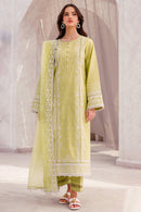 SAPPHIRE-3PC LAWN EMBROIDERED SHIRT WITH ORGANZA EMBROIDERED DUPATTA AND LAWN TROUSER-BIC-3697