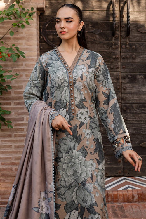 BAROQUE-3PC KHADDAR PRINTED SHIRT WITH KHADDAR PRINTED DUPATTA AND PRINT TROUSER-BIC-2648