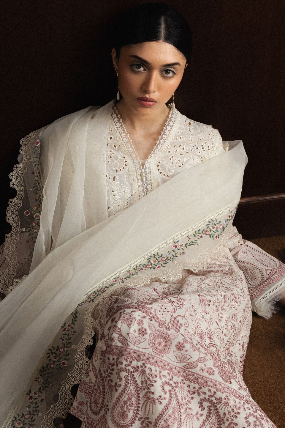 ZARA SHAHJAHAN-3PC LAWN EMBROIDERED SHIRT WITH KHADDI NET EMB DUPATTA AND EMB TROUSER-BIC-4893