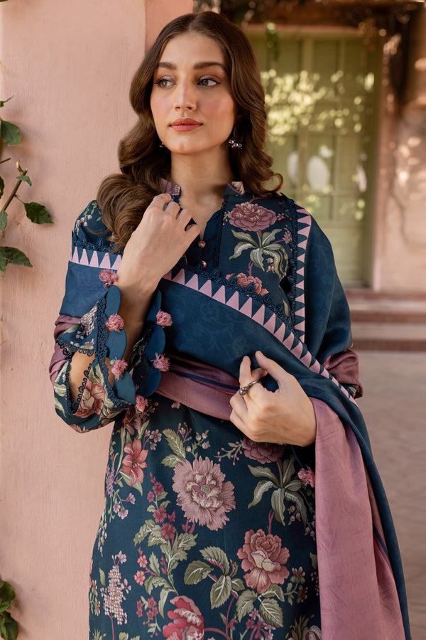 BAROQUE-3PC KHADDAR PRINTED SHIRT WITH KHADDAR PRINTED DUPATTA AND PRINT TROUSER-BIC-2647