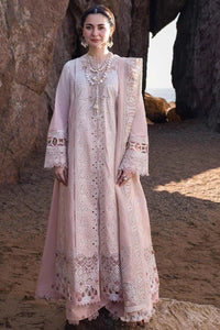 QALAMQAR-3PC LAWN LASERCUTWORK EMBROIDERED SHIRT WITH KHAADI NET EMBROIDERED DUPATTA AND TROUSER-BIC-4726